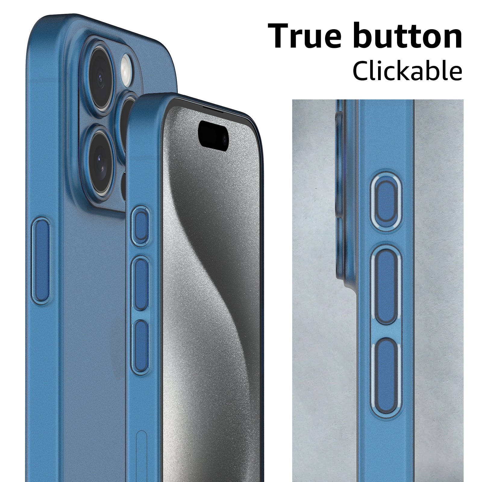 Metallic Blue Ultra Dünne iPhone 15 Pro Max Hülle - Der Premium Schutz für dein Premium-Gerät!