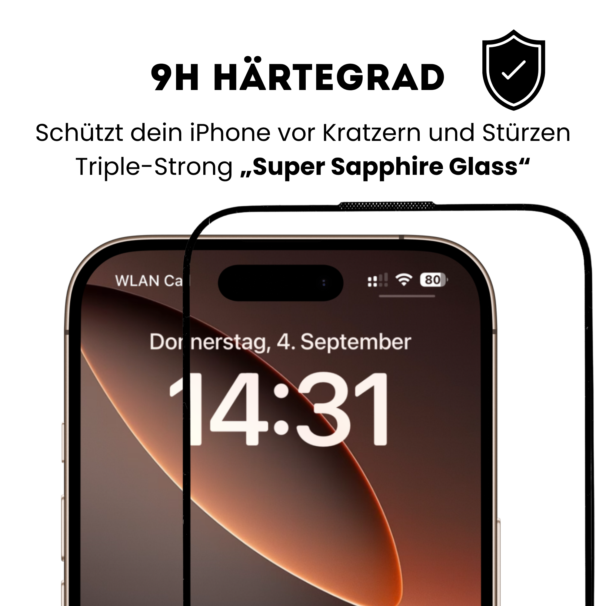 CELLBEE® The Curved 3D – iPhone 17 Pro Panzerglas – Echtes 3D Full Glue Design