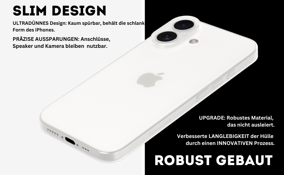iPhone 16 Plus Hülle milky transparent – Transparent und stilvoller Schutz