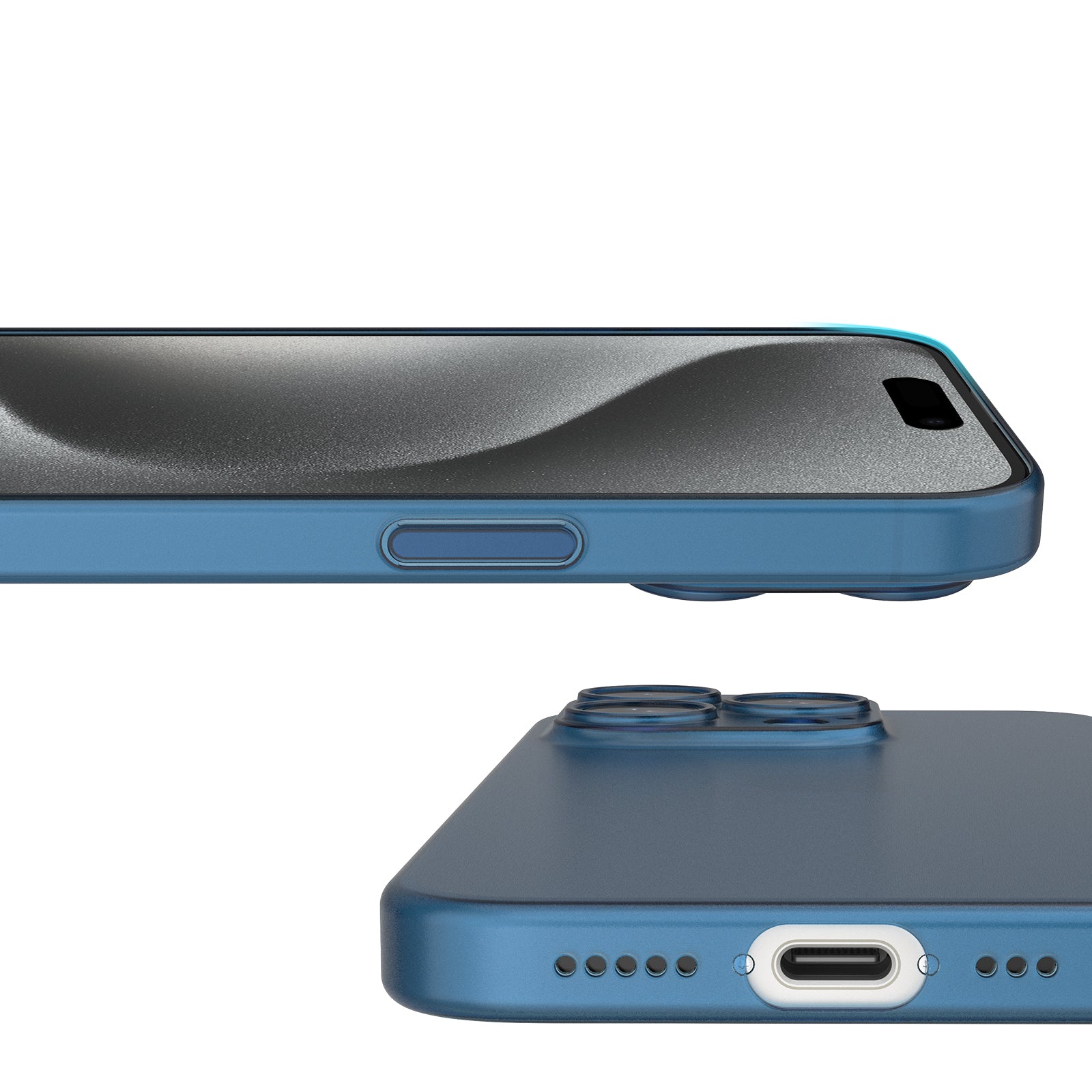 Metallic Blue Ultra Dünne iPhone 15 Pro Max Hülle - Der Premium Schutz für dein Premium-Gerät!