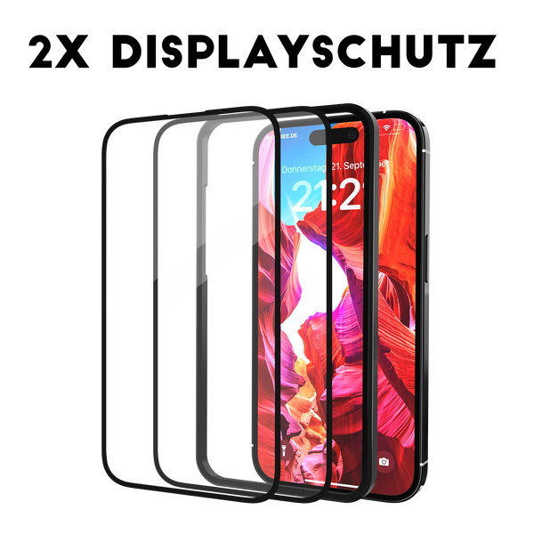 2x "The Curved 2.0 " Panzerglas - iPhone 15 Pro Displayschutz