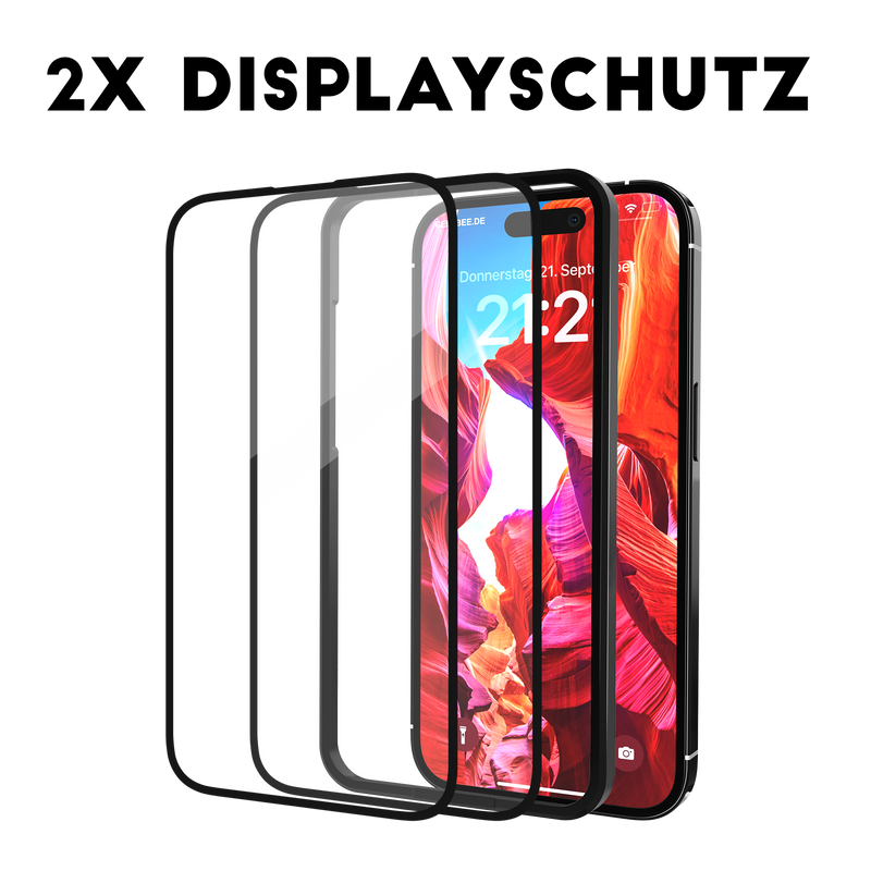 2x "The Curved 2.0 " Panzerglas - iPhone 15 Pro Displayschutz