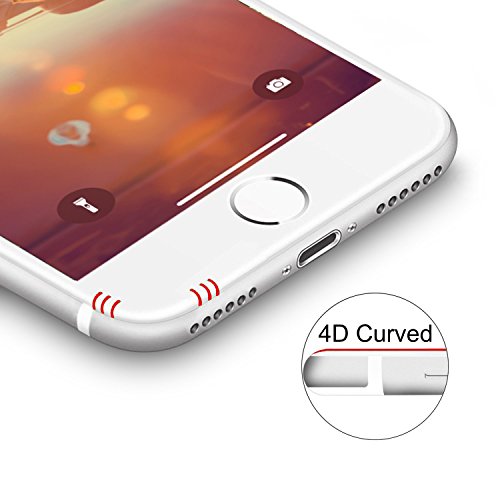 iPhone 6/6S Displayschutz + Homebutton - "the Curved" Weiß