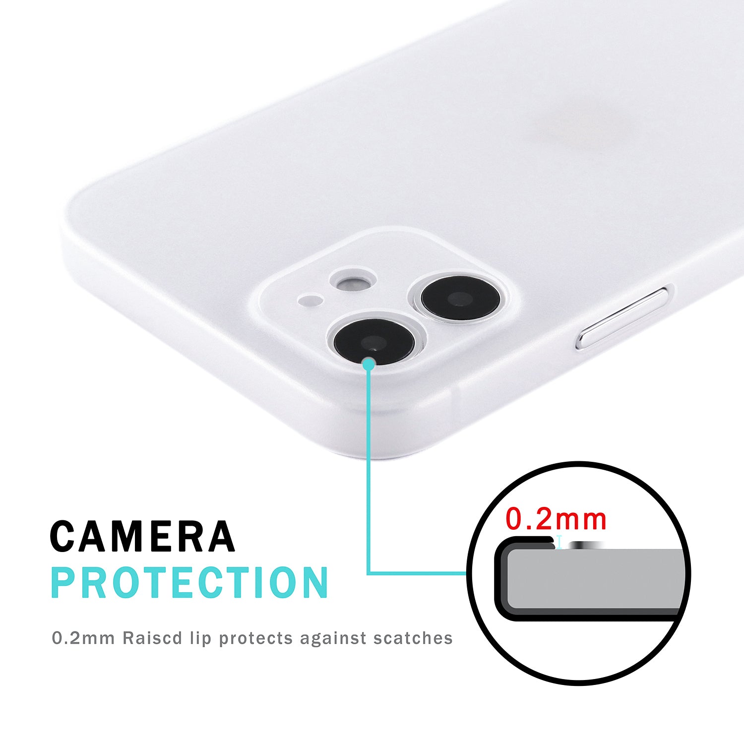 iPhone 12 Ultra Slim Case - Frosted White mit Grip