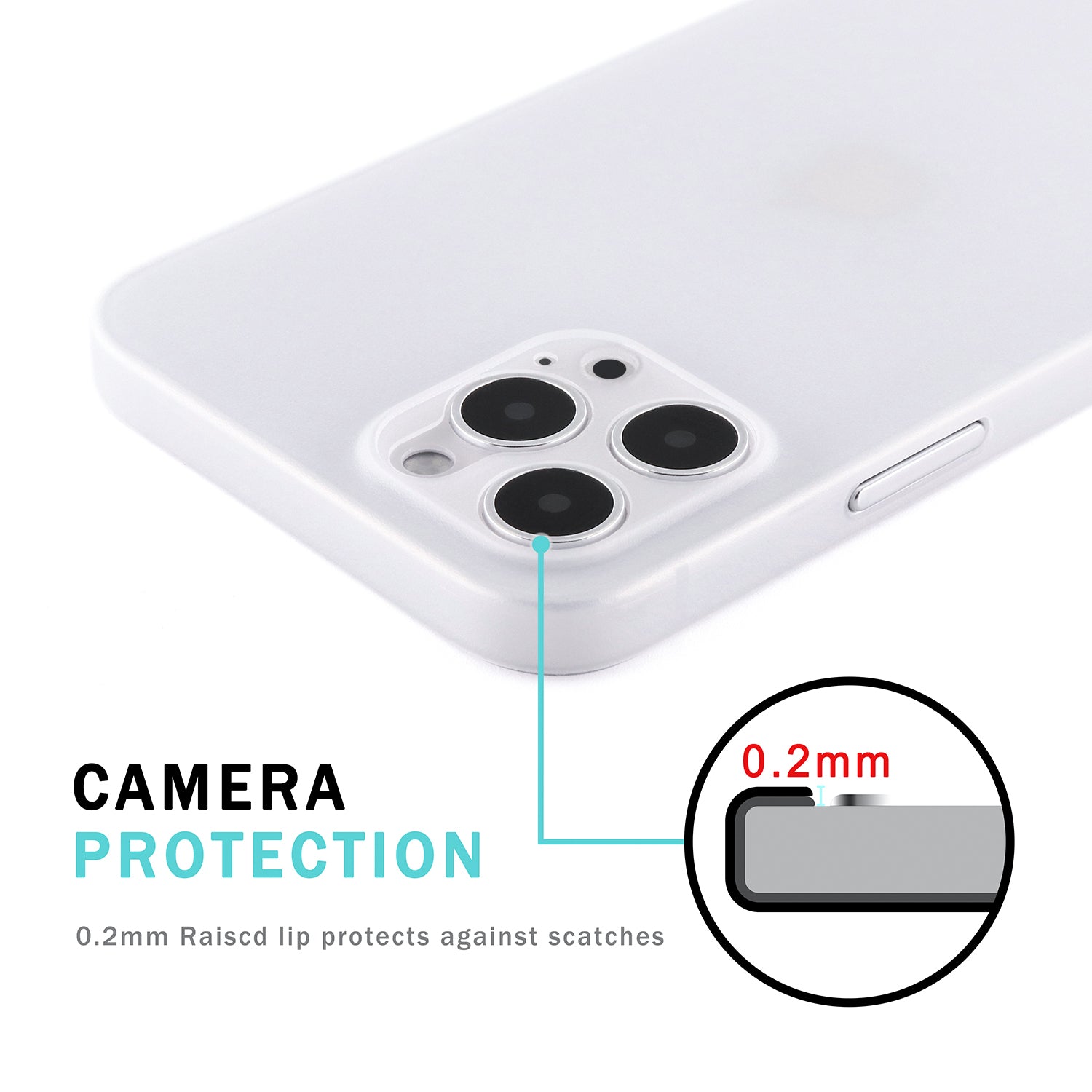 iPhone 12 Pro Max Ultra Slim Case - Frosted White mit Grip