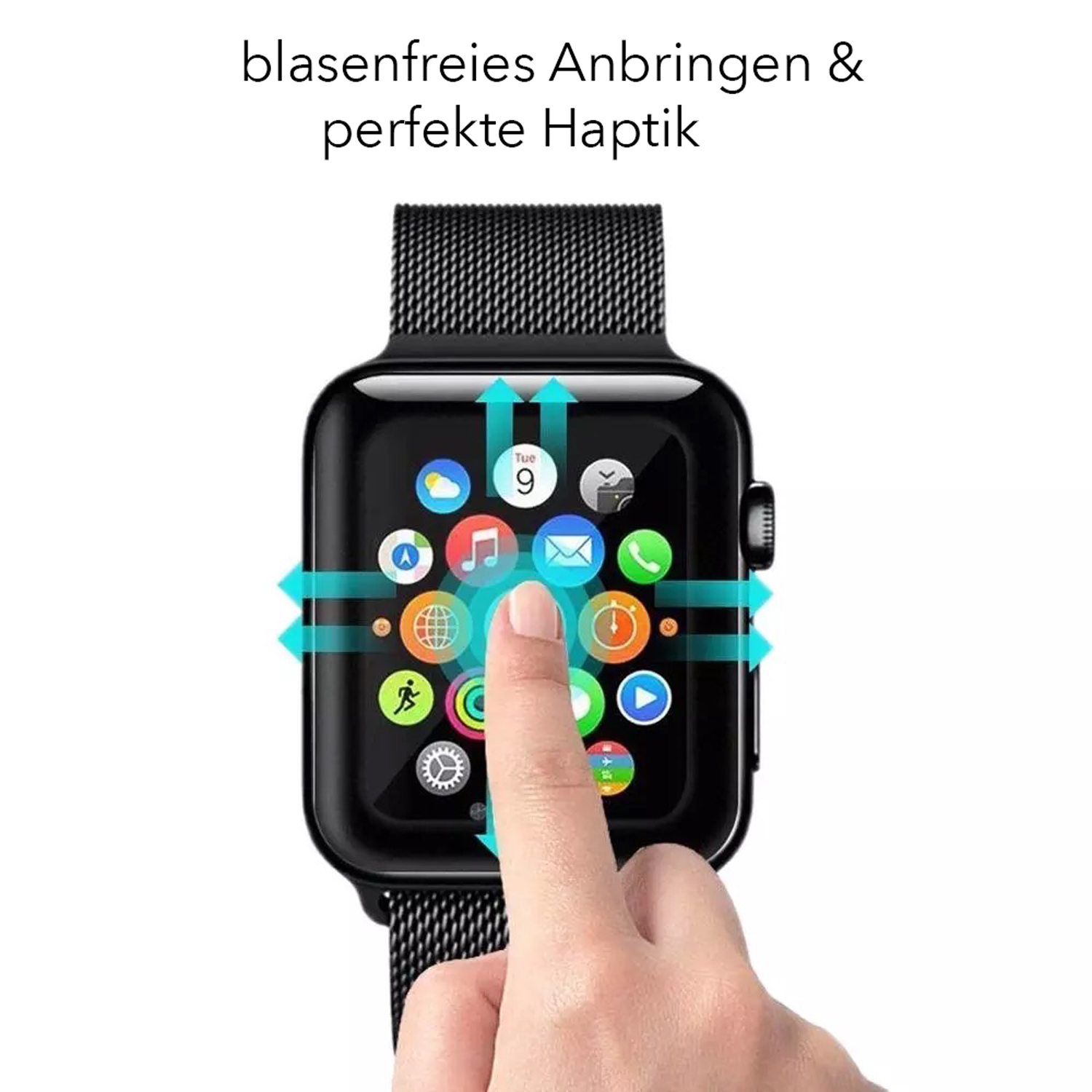 Apple Watch Series 4/5/6/SE Displayschutz vollabdeckend