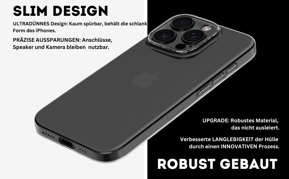 iPhone 16 Pro Hülle Transparent Clear Case – Schlanker, eleganter Schutz