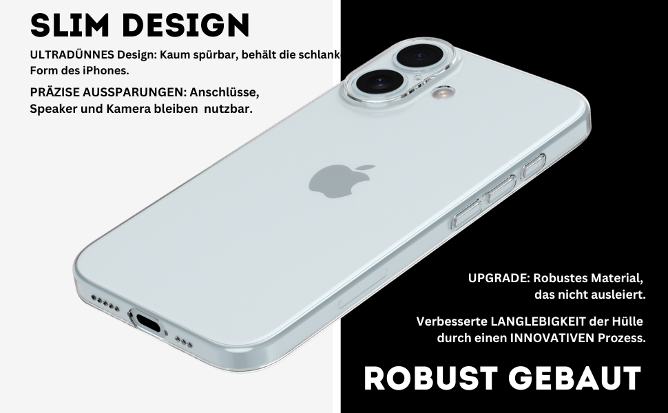 iPhone 16 Hülle Transparent Clear – Glasklarer Schutz für dein iPhone