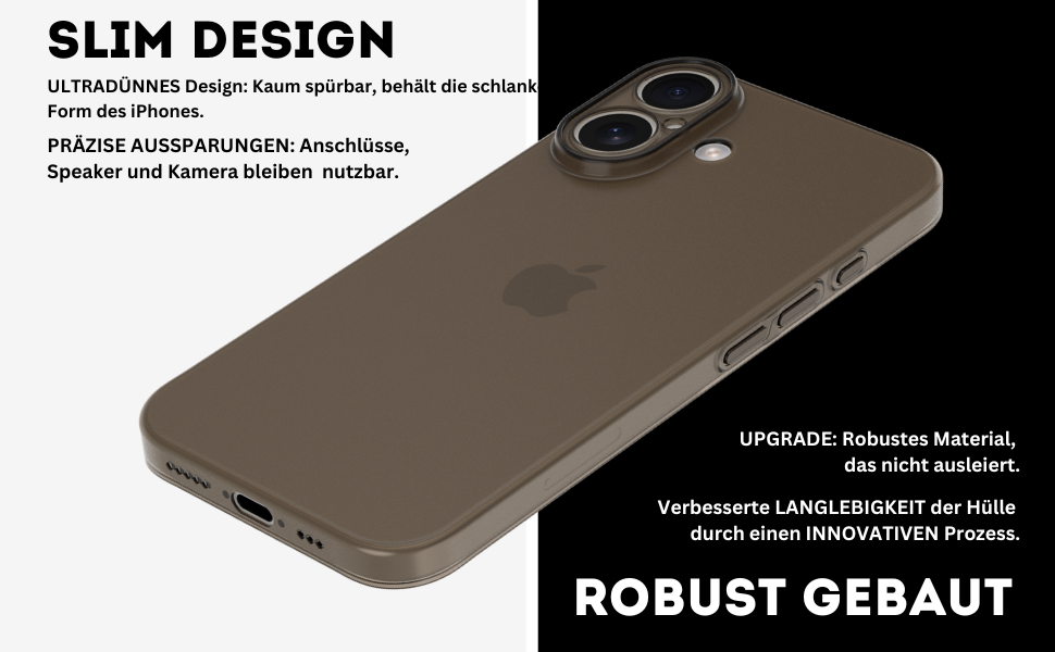 iPhone 16 Plus Ultra Slim Case - Simple Gray