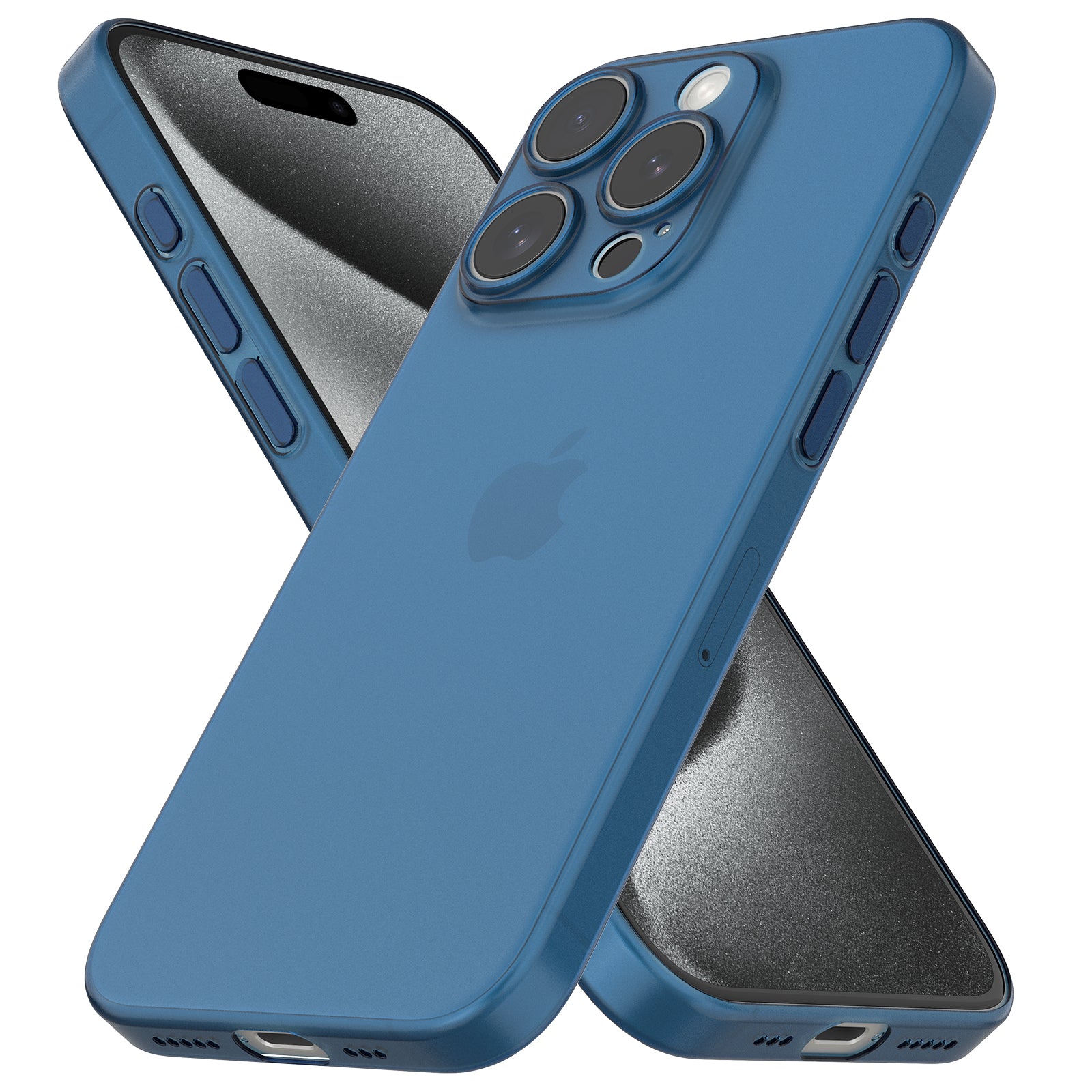 Metallic Blue Ultra Dünne iPhone 15 Pro Max Hülle - Der Premium Schutz für dein Premium-Gerät!