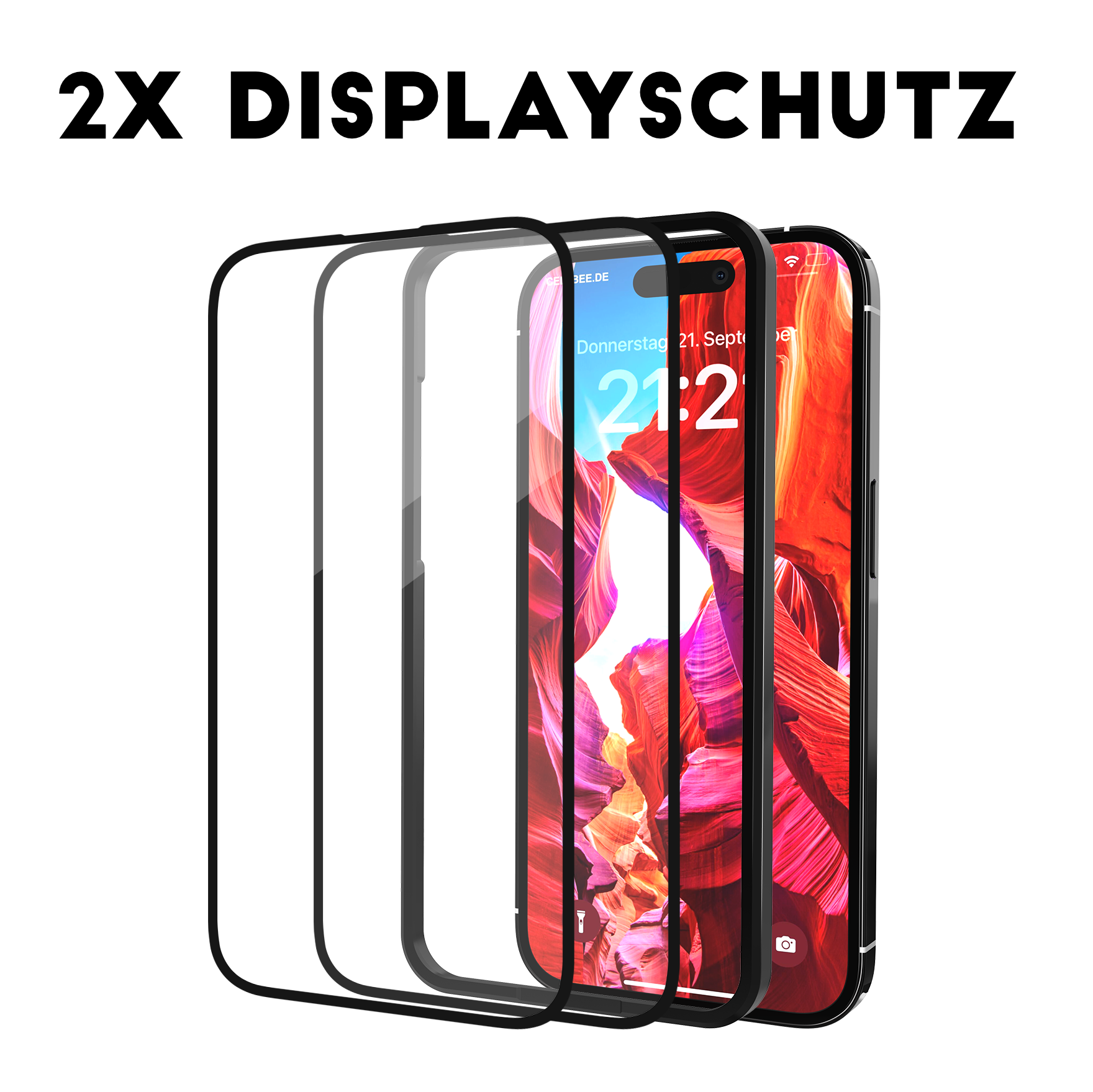 2x "The Curved 2.0 " Panzerglas - iPhone 16 Displayschutz