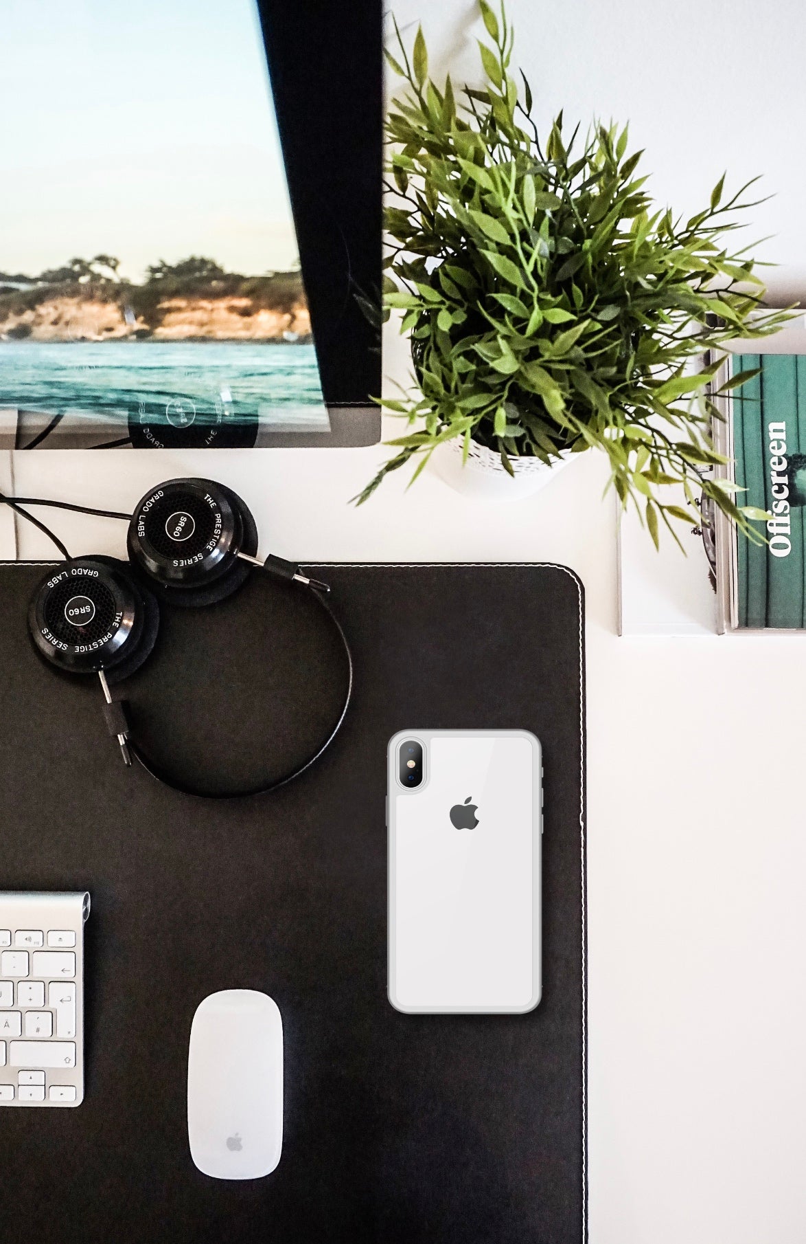 <transcy>Clear Backcover 4 D - Black & White iPhone X / XS</transcy>