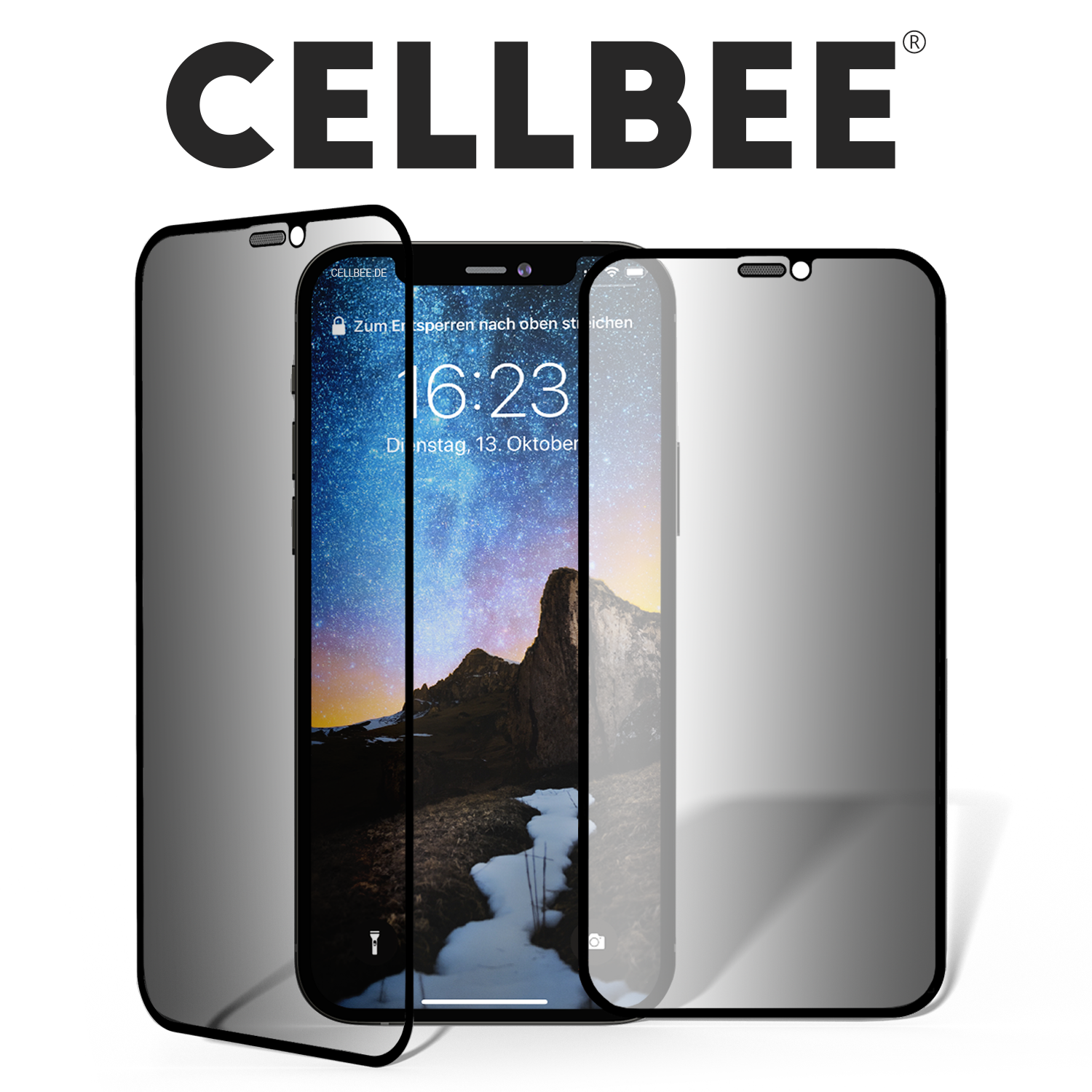 <transcy>"The Curved Privacy" with dust protection grille - iPhone 12 mini screen protector</transcy>