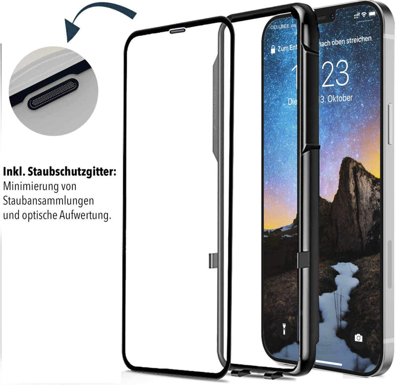 <transcy>"The Curved" with dust protection grille - iPhone 12 Pro Max screen protector</transcy>